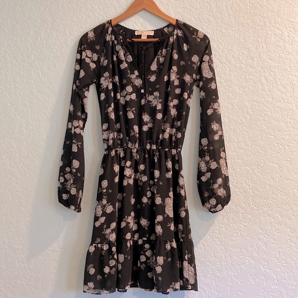 ‘Michael Kors’ Black Floral Dress - Size XXS